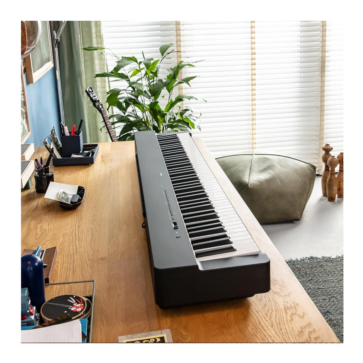 Yamaha P-225B 88-Key Deluxe Digital Piano with Stand and Bench Bundle