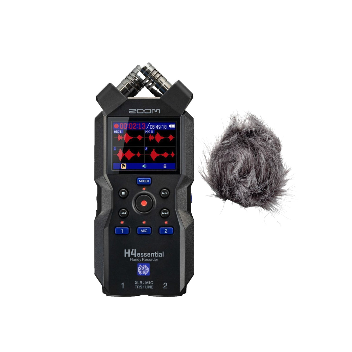 Zoom H4essential 4-Track Handy Recorder and Hairy Windscreen Bundle