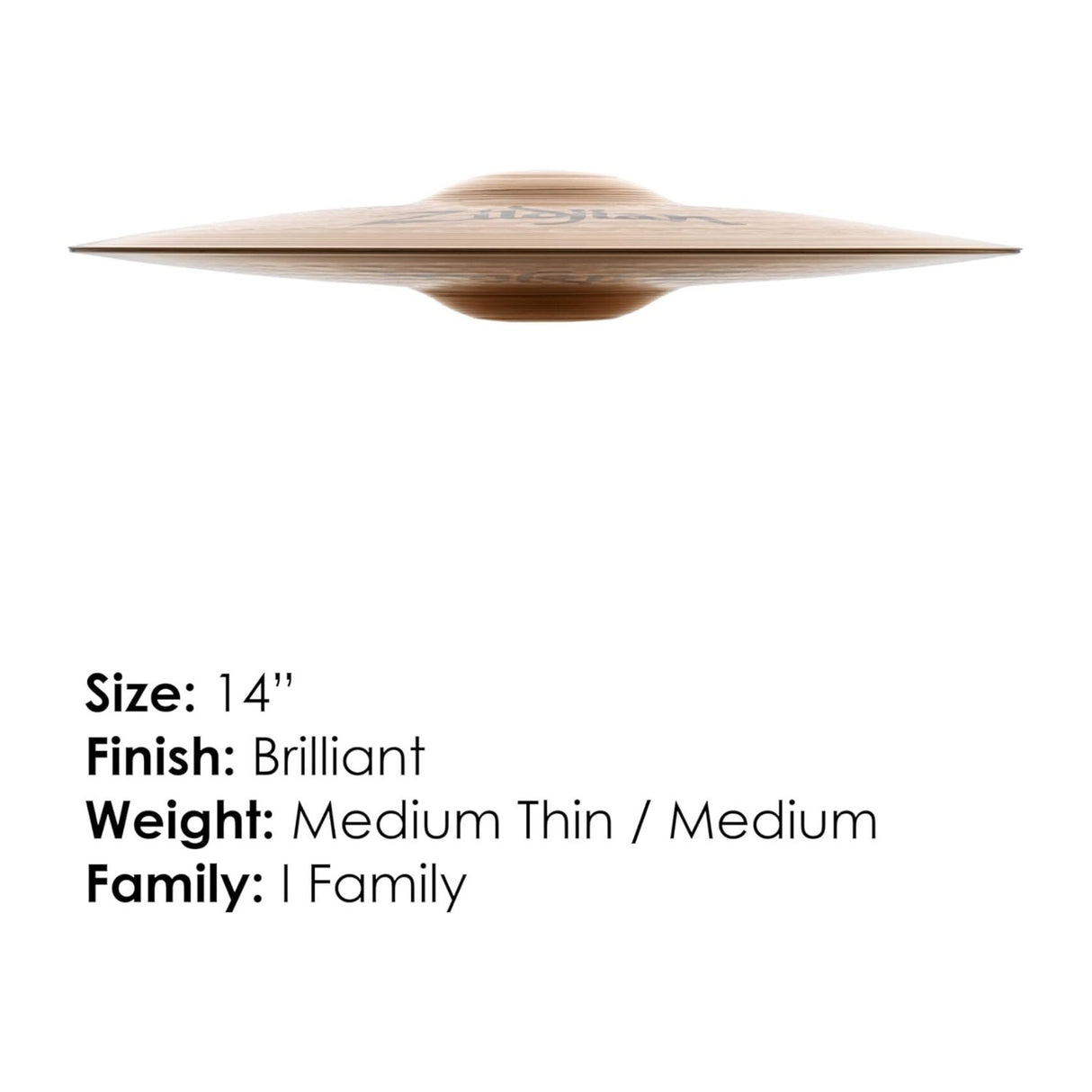Zildjian Family 14 Inch HiHat Cymbal with Bright Alloy Copper (Pair)
