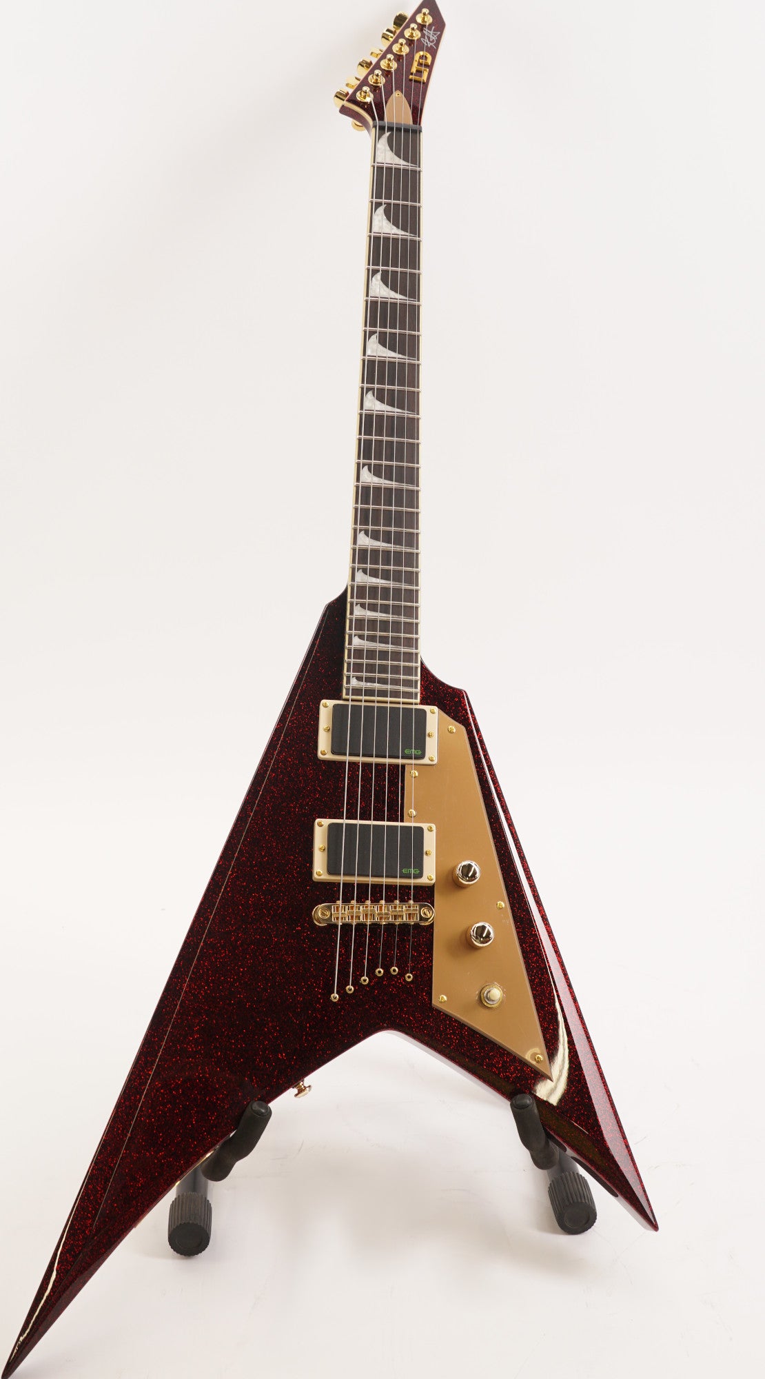 ESP LTD KH-V Kirk Hammett Signature Electric Guitar - Red Sparkle- B-Stock (Used)