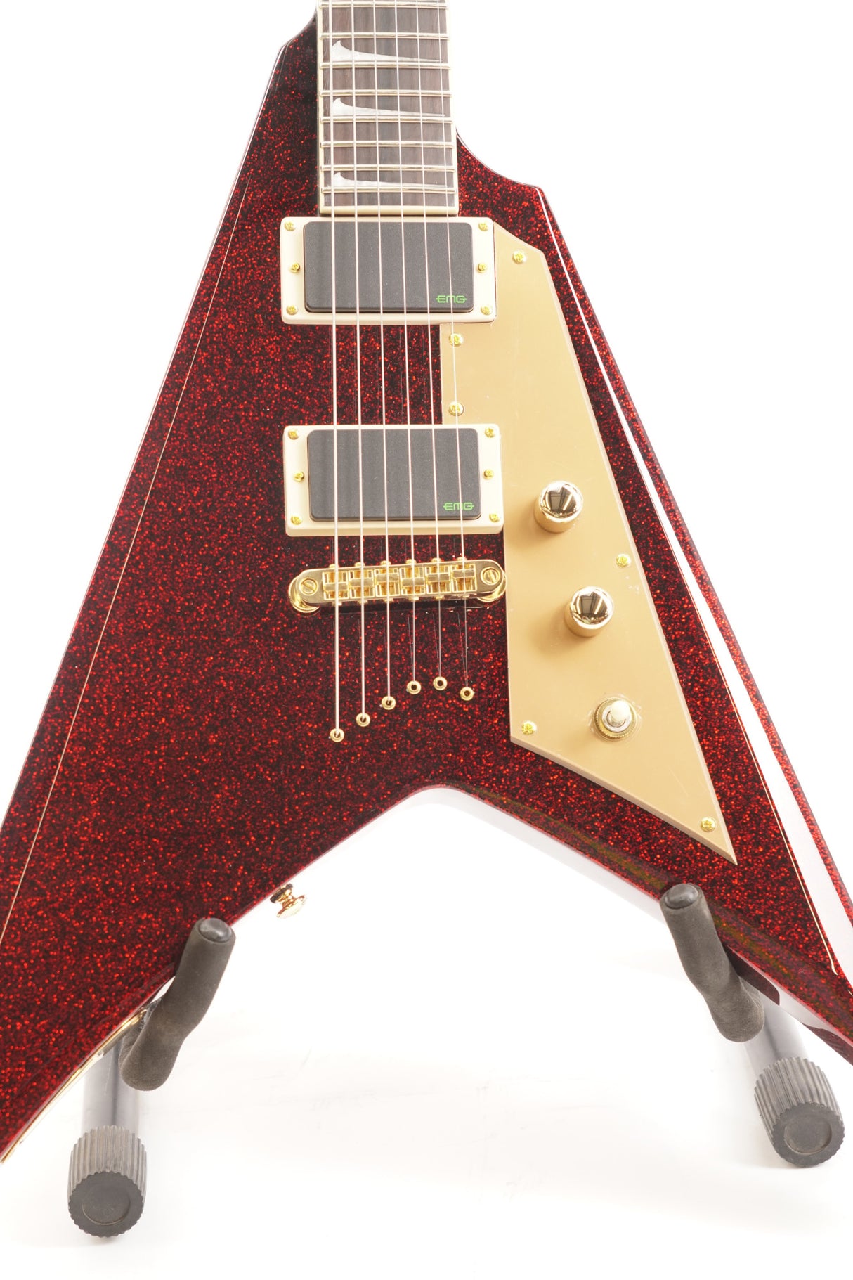 ESP LTD KH-V Kirk Hammett Signature Electric Guitar - Red Sparkle- B-Stock (Used)