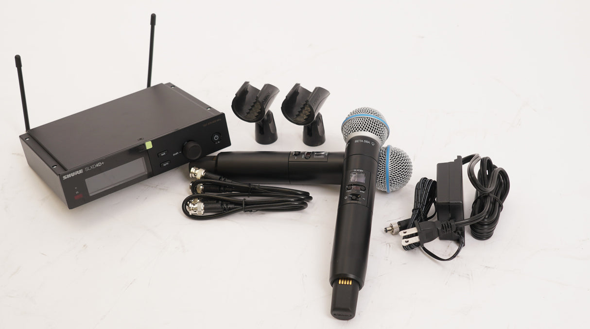 Shure SLXD24D+/B58 Dual Wireless System with 2 SLXD2+/B58 Handheld Transmitters (Used)