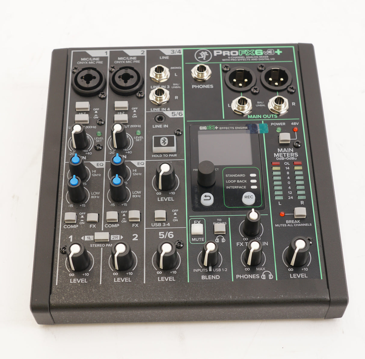 Mackie ProFX6v3 Plus 6 Channel Bluetooth Black Analog Mixer with Enhanced FX (Used)