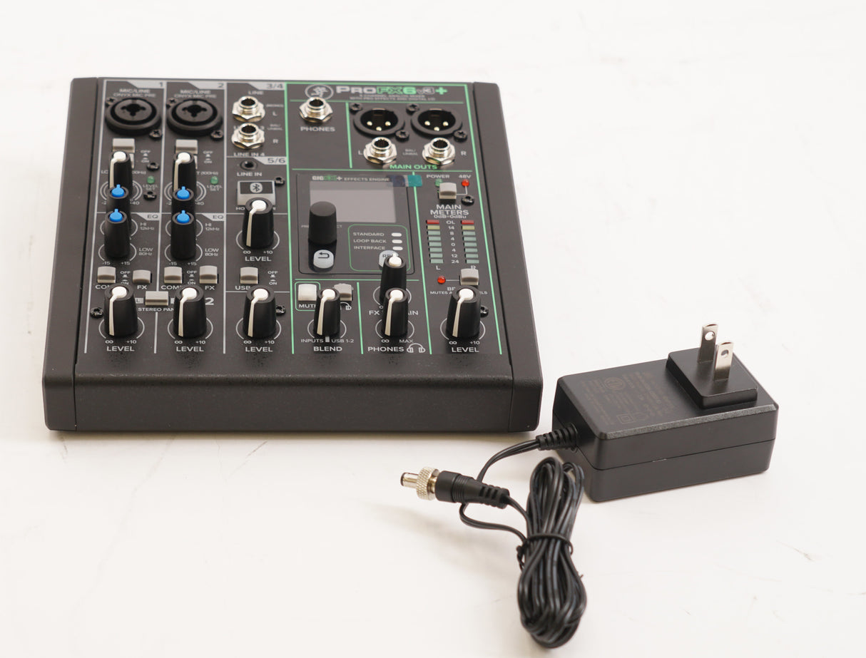 Mackie ProFX6v3 Plus 6 Channel Bluetooth Black Analog Mixer with Enhanced FX (Used)