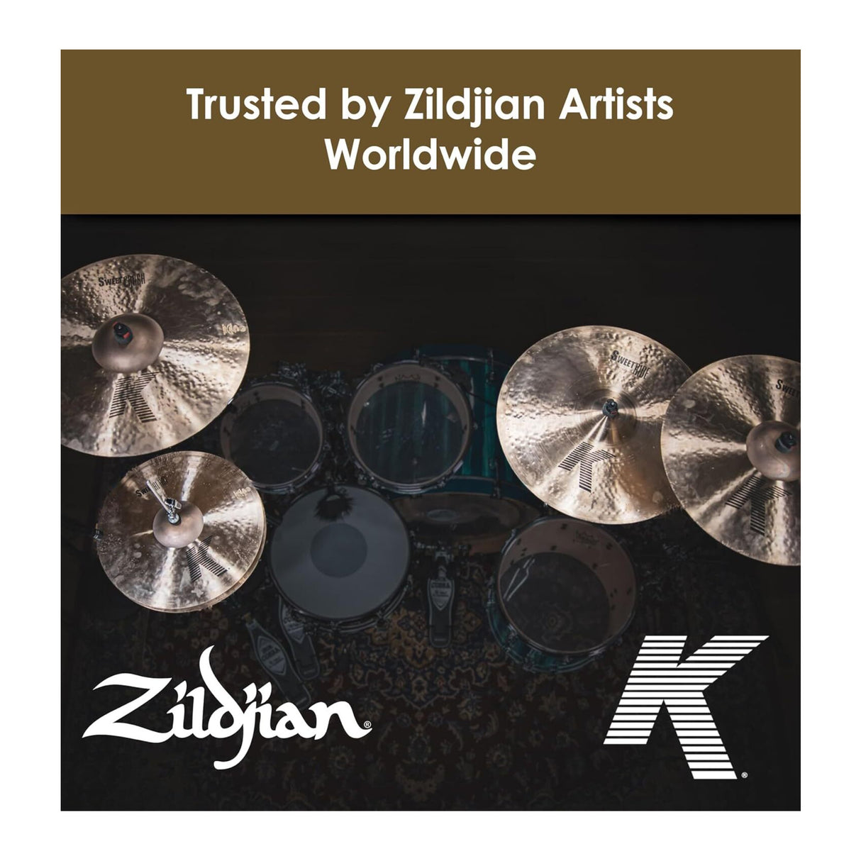 Zildjian K Sweet Crash Cymbal with Thin Weight and Dark Sweet Tone (16 Inch)