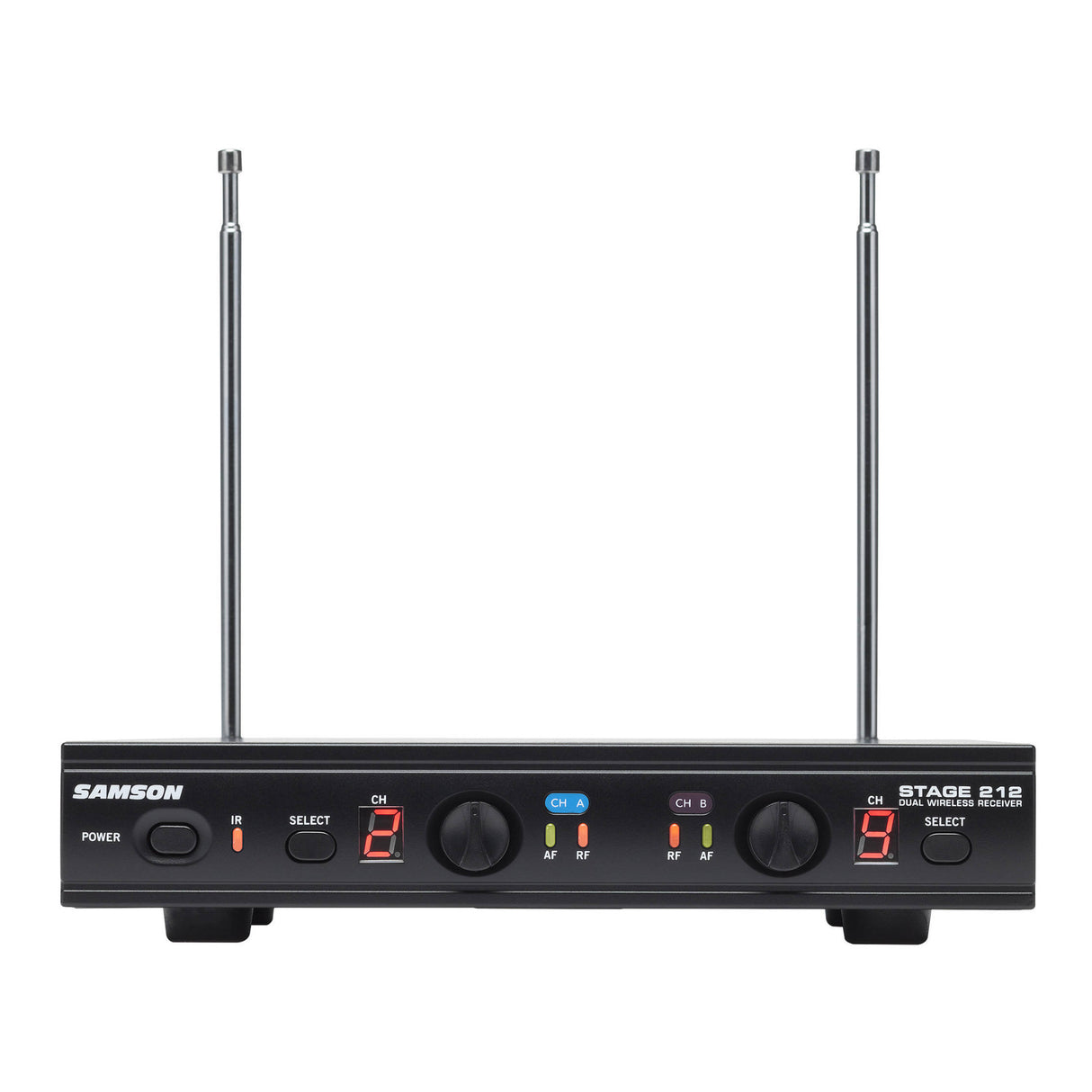 Samson SWS212HH-E Stage 212 Dual Vocal VHF Wireless System (2) Q6 Dynamic Mics