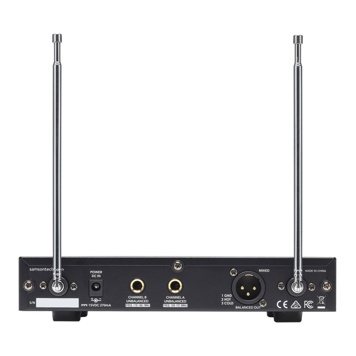 Samson SWS212HH-E Stage 212 Dual Vocal VHF Wireless System (2) Q6 Dynamic Mics