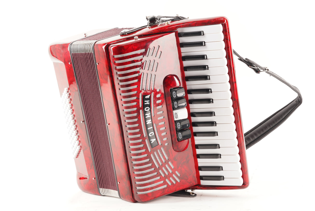 Hohner Accordions Hohnica 1305-RED 34-Key Entry-Level Piano Accordion (Red) (Used)