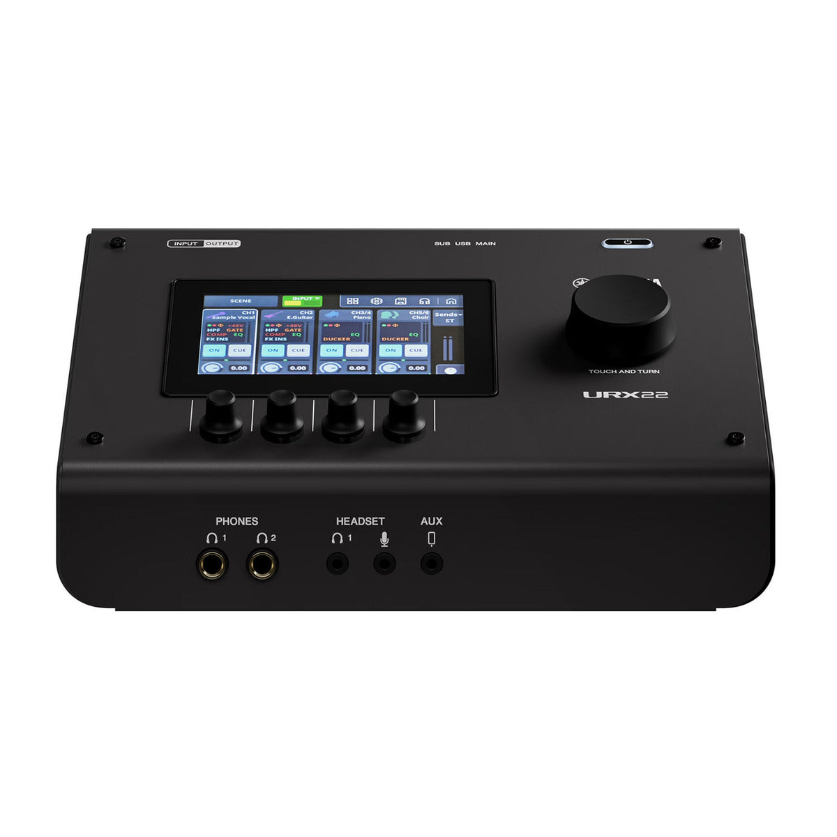Yamaha URX22 4x2 USB-C Audio Interface with Touchscreen DSP (Black Finish) (Open Box)