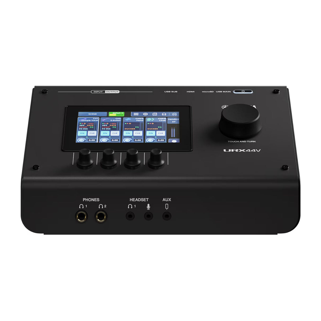 Yamaha URX44V 6x4 USB-C Audio/Video Interface (Touchscreen, Black)