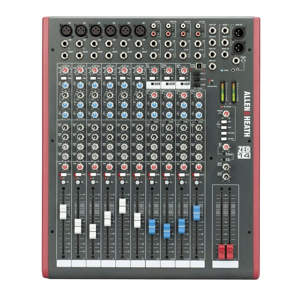 Allen & Heath ZED-14 Compact 14-Channel Analog Mixer with USB Connection