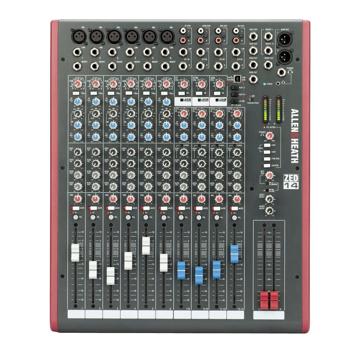 Allen & Heath ZED-14 Compact 14-Channel Analog Mixer with USB Connection (Open Box)