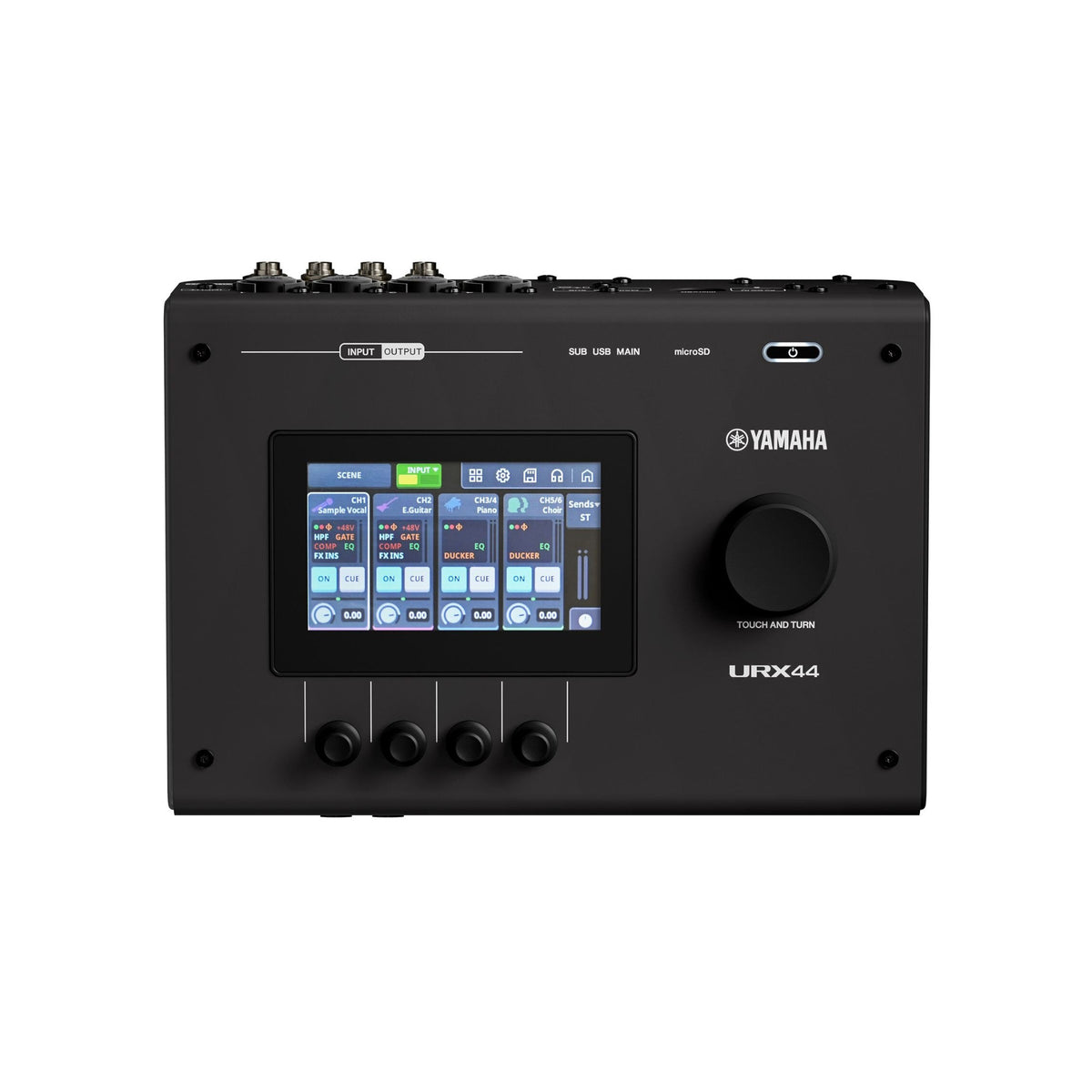 Yamaha URX44 6 In/4 Out Dual USB-C Audio Interface with Touchscreen (Black) (Open Box)