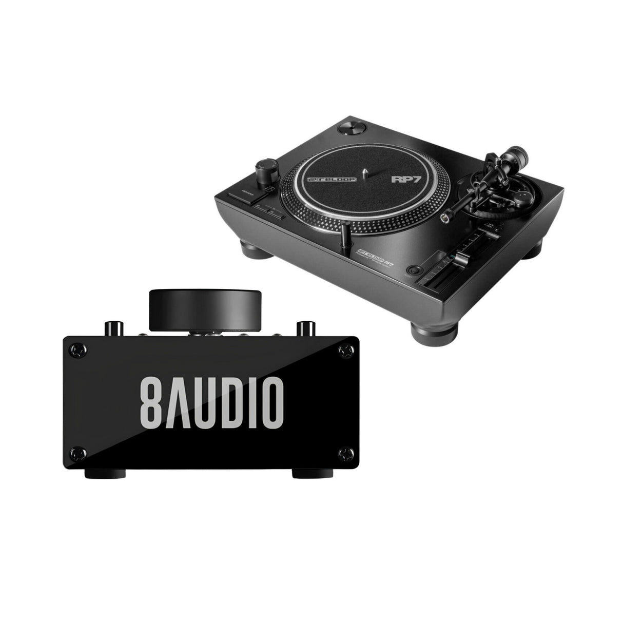 Reloop RP-7 Pro 7in Vinyl Turntable System with Amplifier and FR Speaker Bundle