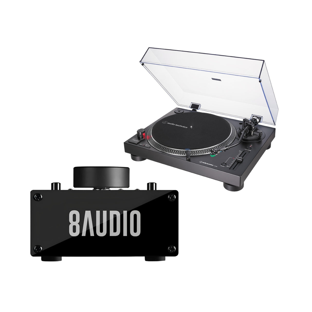 Audio-Technica AT-LP120XUSB Analog Turntable (Black) with Amplifier System
