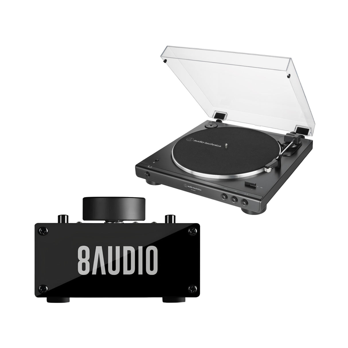 Audio-Technica AT-LP60XBT Turntable with Desktop Amplifier System Bundle