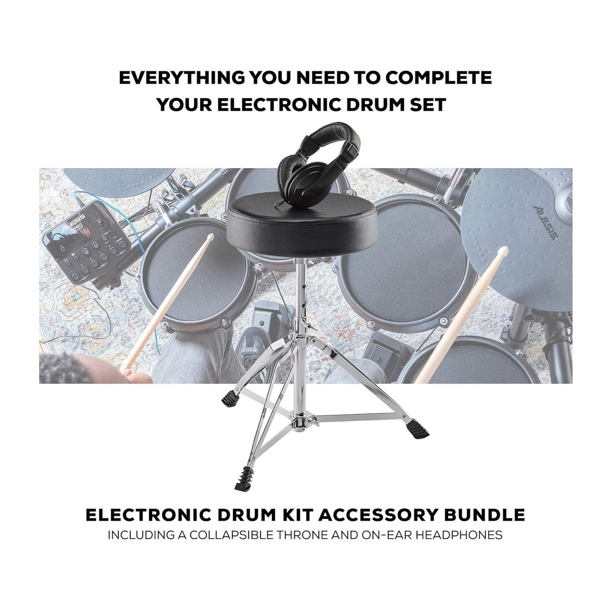 Alesis Drum Essentials Bundle - Throne and Headphones