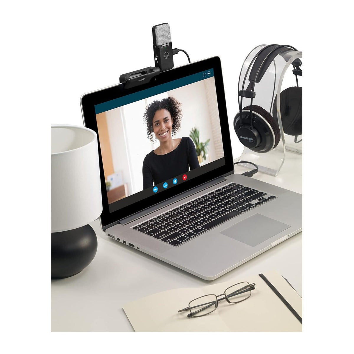 Samson Go Mic Video 1080P HD Webcam and Dual-Pattern USB Microphone (Black) (Open Box)