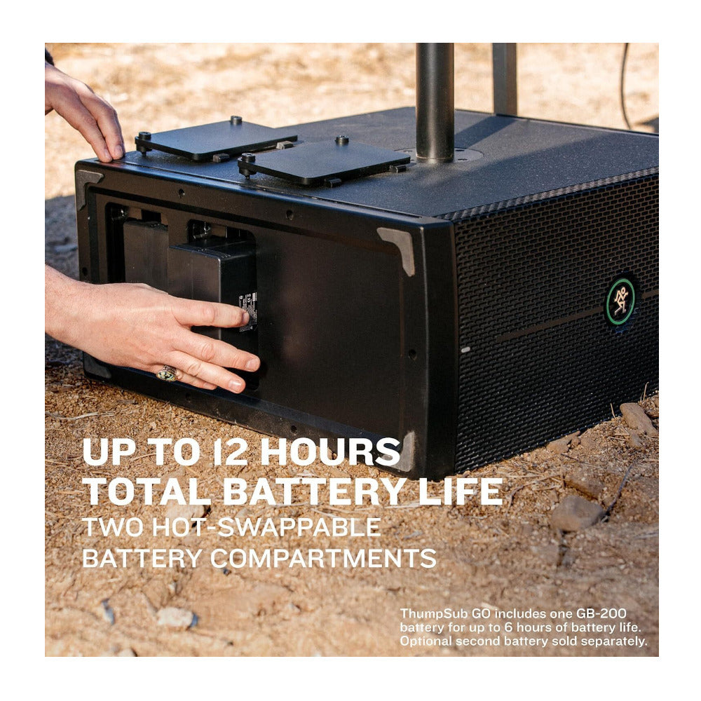 Mackie ThumpSub GO Battery Powered Subwoofer 400W with 8 Inch Drivers (Black)