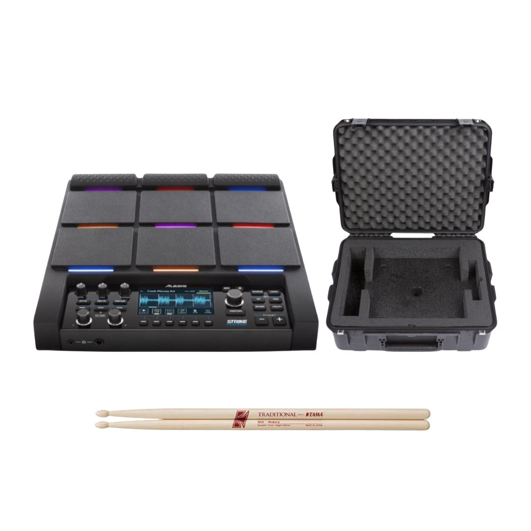 Alesis Strike MultiPad Percussion Pad with SKB iSeries Case and Drumsticks