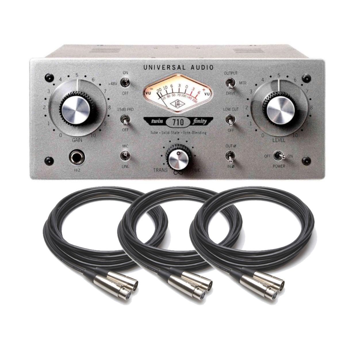 Universal Audio UA-710TF Twin-Finity Mic Preamplifier with XLR Cables (3)