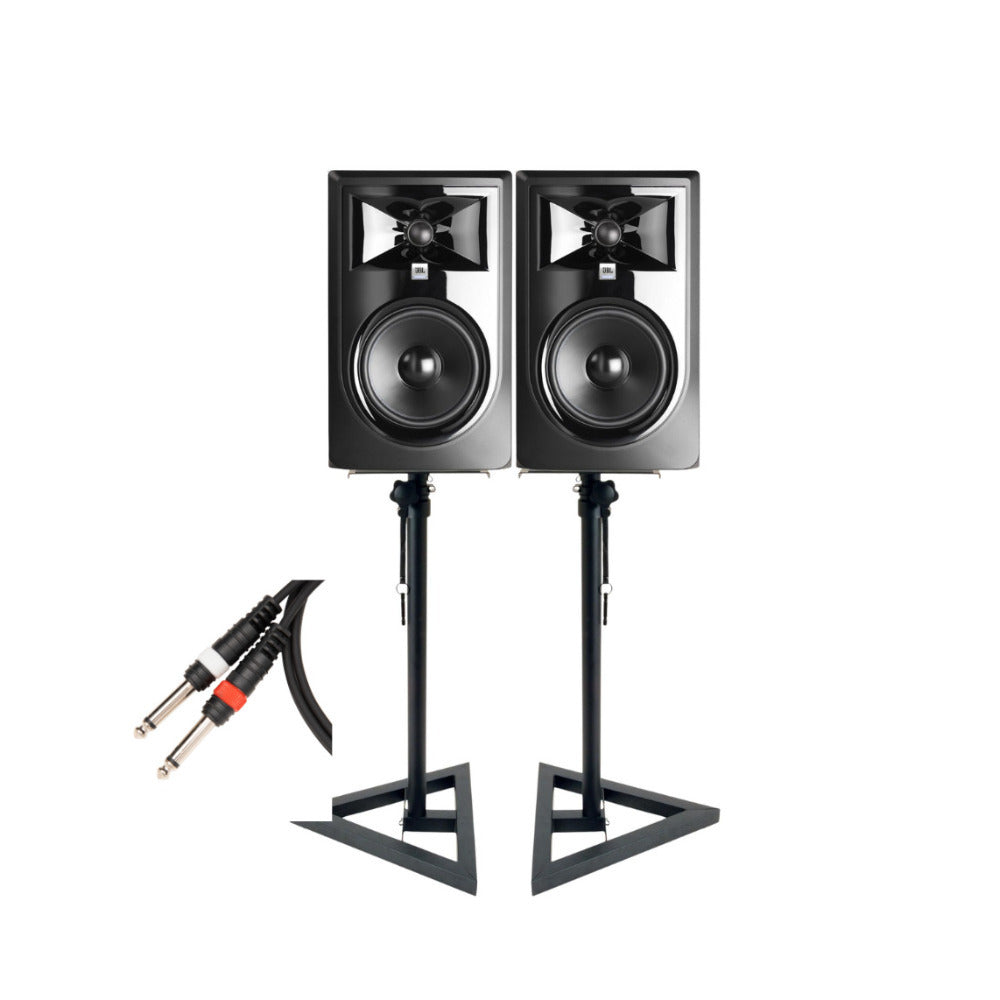 JBL 305P MKII Powered 5-inch Two-Way Studio Monitor (Pair) with Stands and Cable
