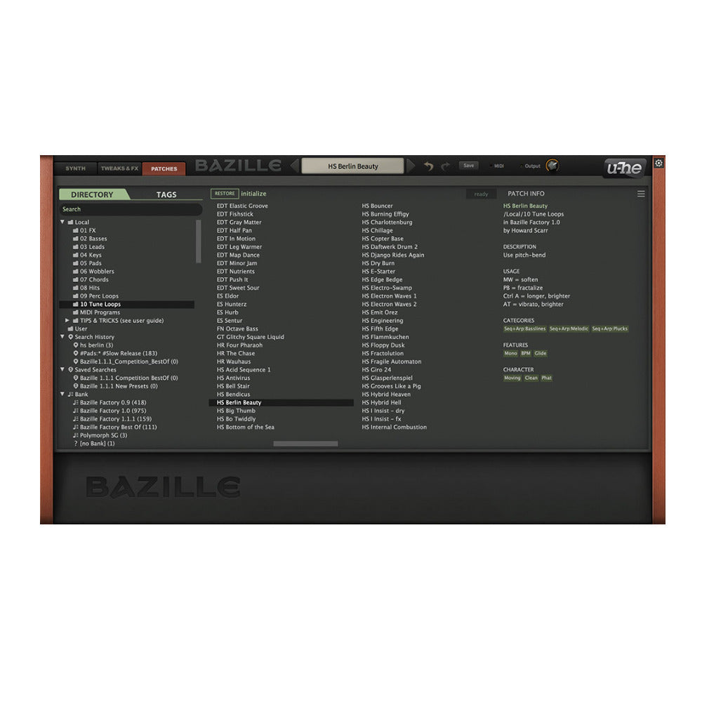 u-He Bazille Semi-Modular Synthesizer with FM, Phase Distortion and Modular Routing