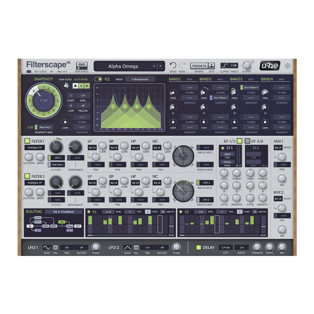 u-He Filterscape Audio Effects Software with Morphing Filter and Dynamic EQ
