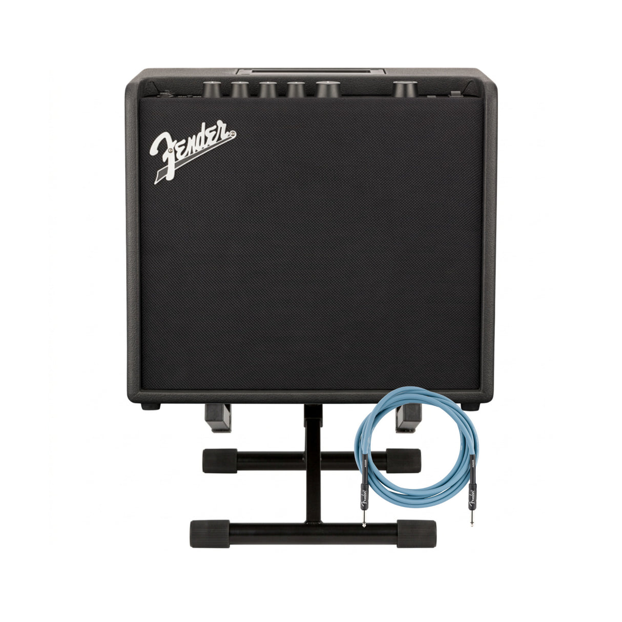 Fender Mustang LT25 Combo Guitar Amplifier with Amp Stand and 10ft Pro Cable