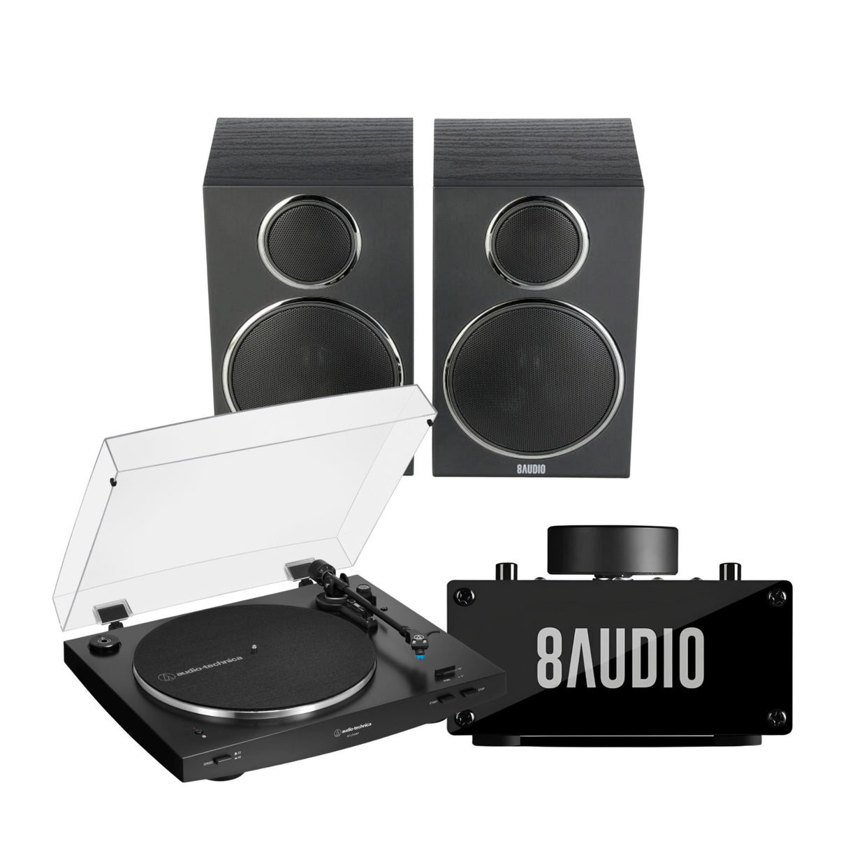 Audio Technica AT-LP3XBT Automatic Wireless Belt-Drive Turntable (Black) Bundle