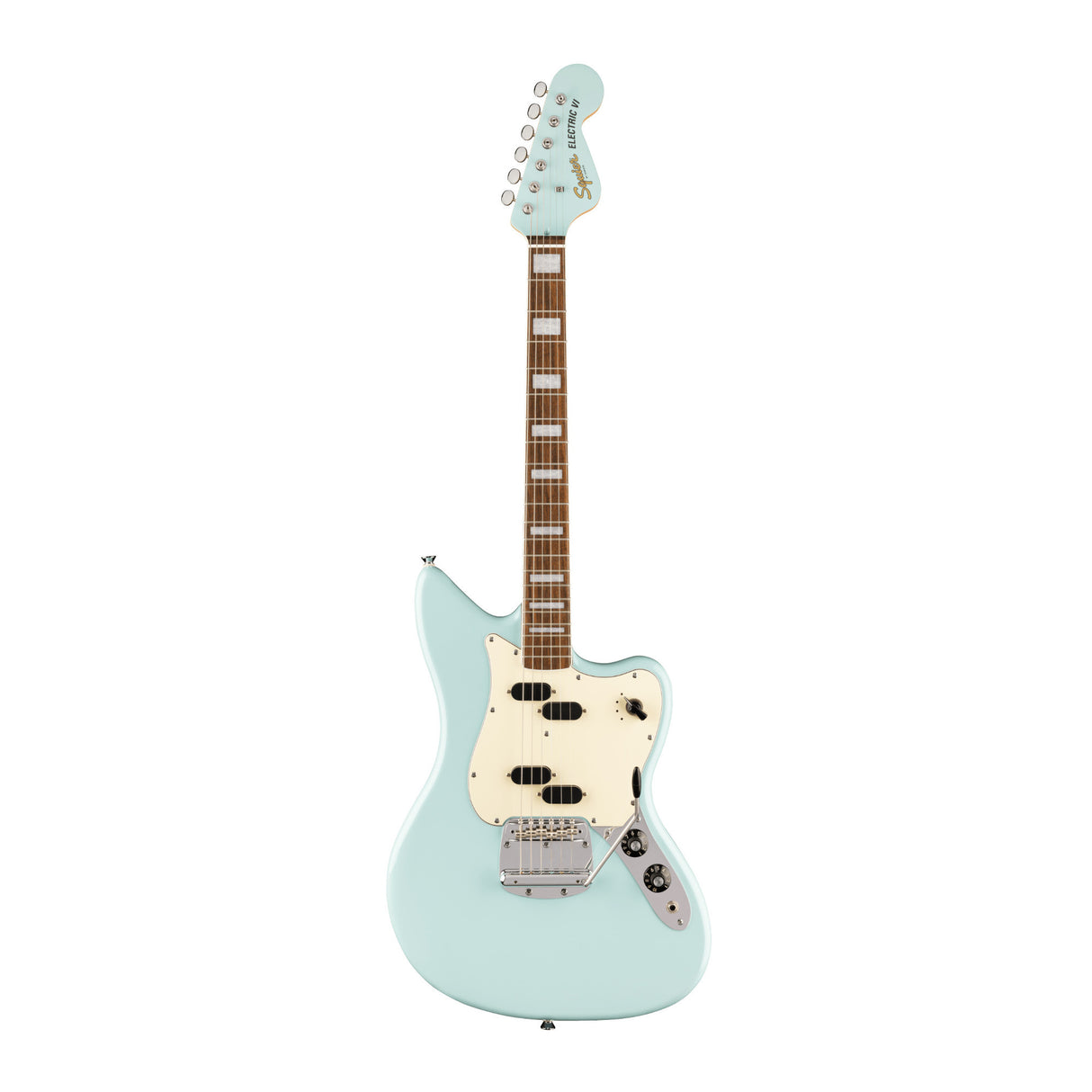 Fender Squier Paranormal Electric VI Electric Guitar with Indian Laurel Fingerboard (Daphne Blue)