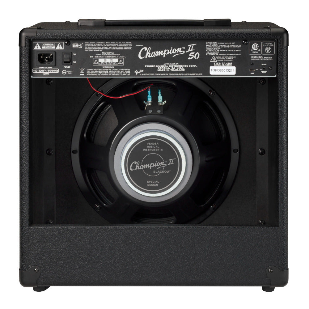 Fender Champion II 50W Blackout 120V Digital Guitar Amplifier (Black)