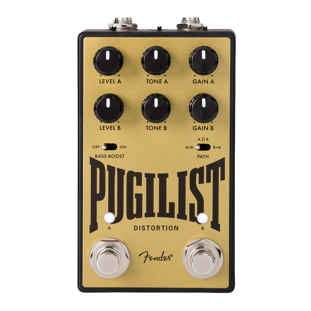 Fender Pugilist V2 Dual Distortion Guitar Effects Pedal (Gold)