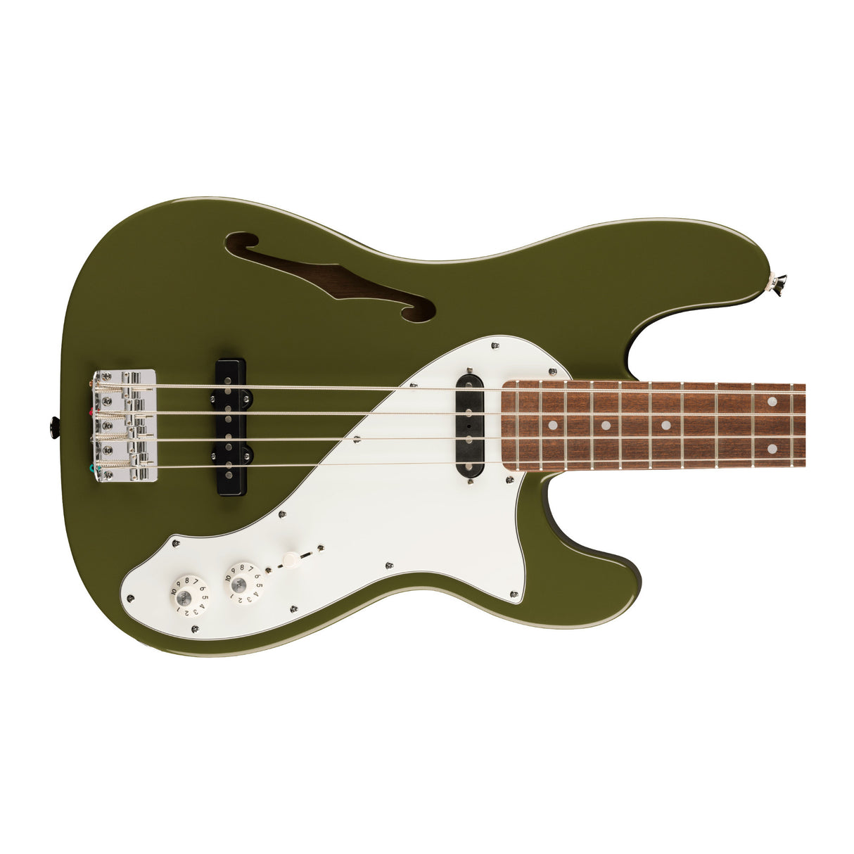 Squier Paranormal Precision Bass Thinline SJ with Laurel Fingerboard and C-Shaped Neck (Olive)