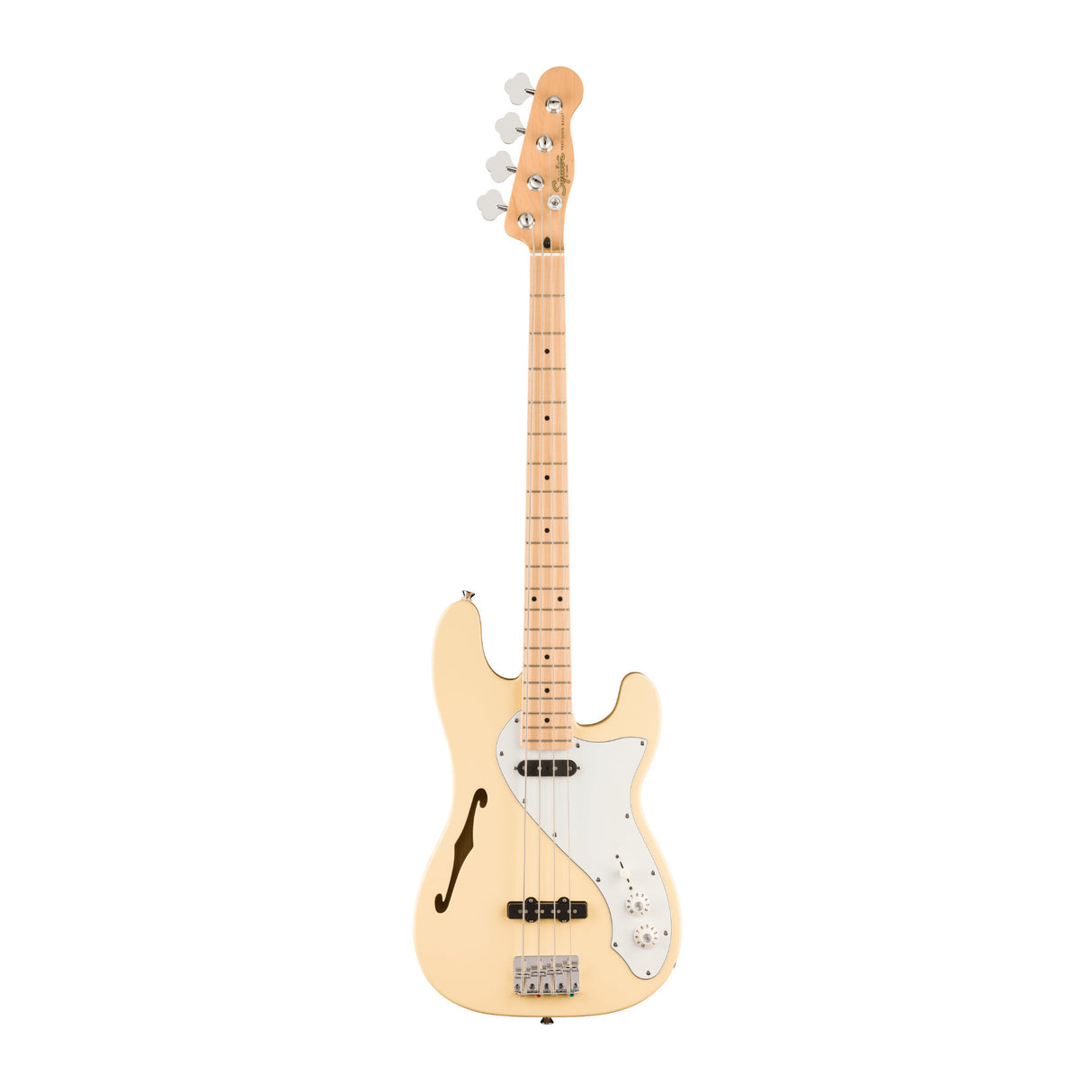 Squier Paranormal Precision Bass Thinline SJ 4-String Bass with Maple Fingerboard (Vintage White)
