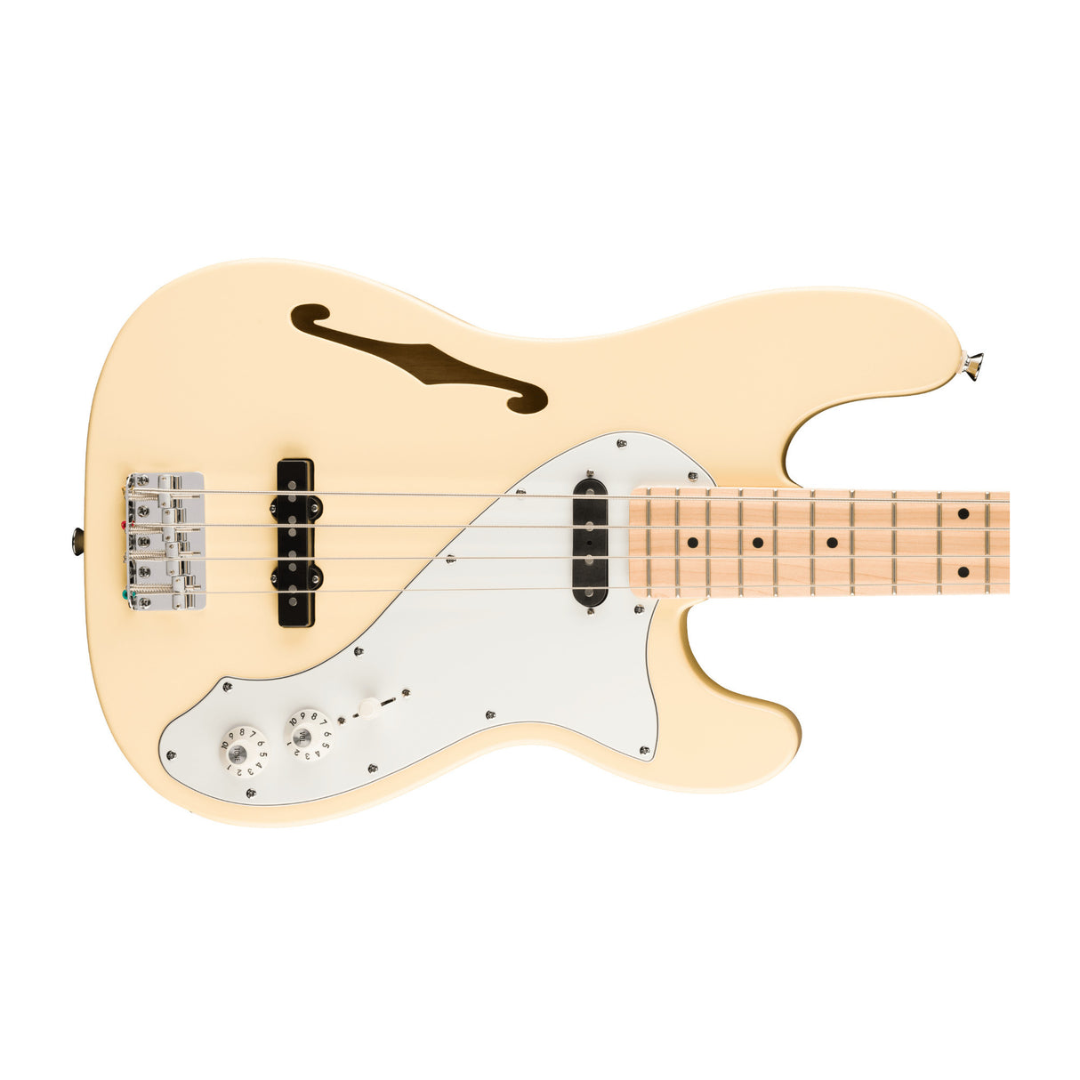 Squier Paranormal Precision Bass Thinline SJ 4-String Bass with Maple Fingerboard (Vintage White)
