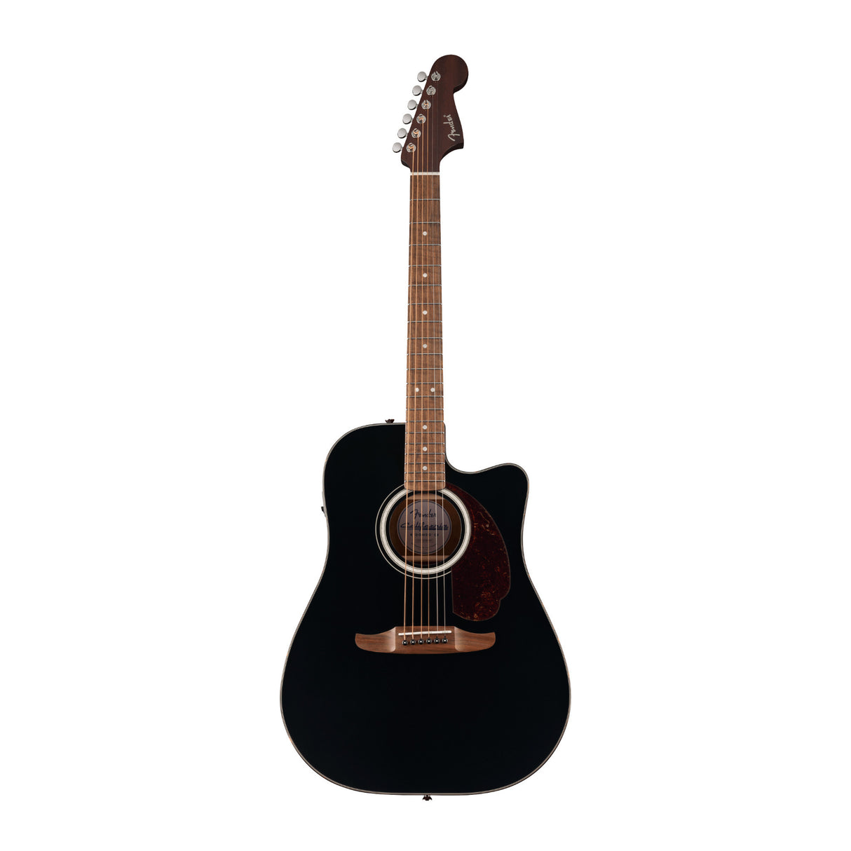 Fender California Deluxe Redondo CE Dreadnought Acoustic-Electric Guitar with C-shaped Neck (Black)