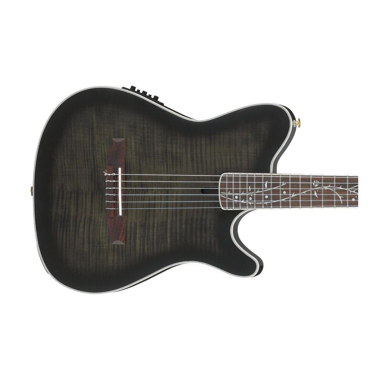Ibanez Tim Henson TOD20FMNBFL Electric Nylon Guitar with C-Shape Neck (Black Burst Fade Low Gloss)
