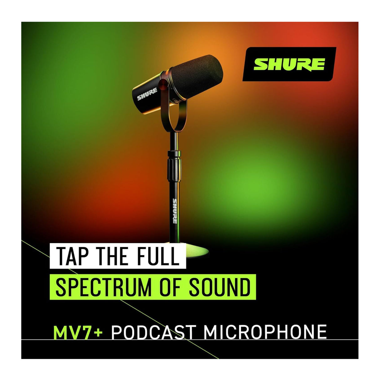Shure MV7+ XLR and USB Podcast Dynamic Microphone with Stand