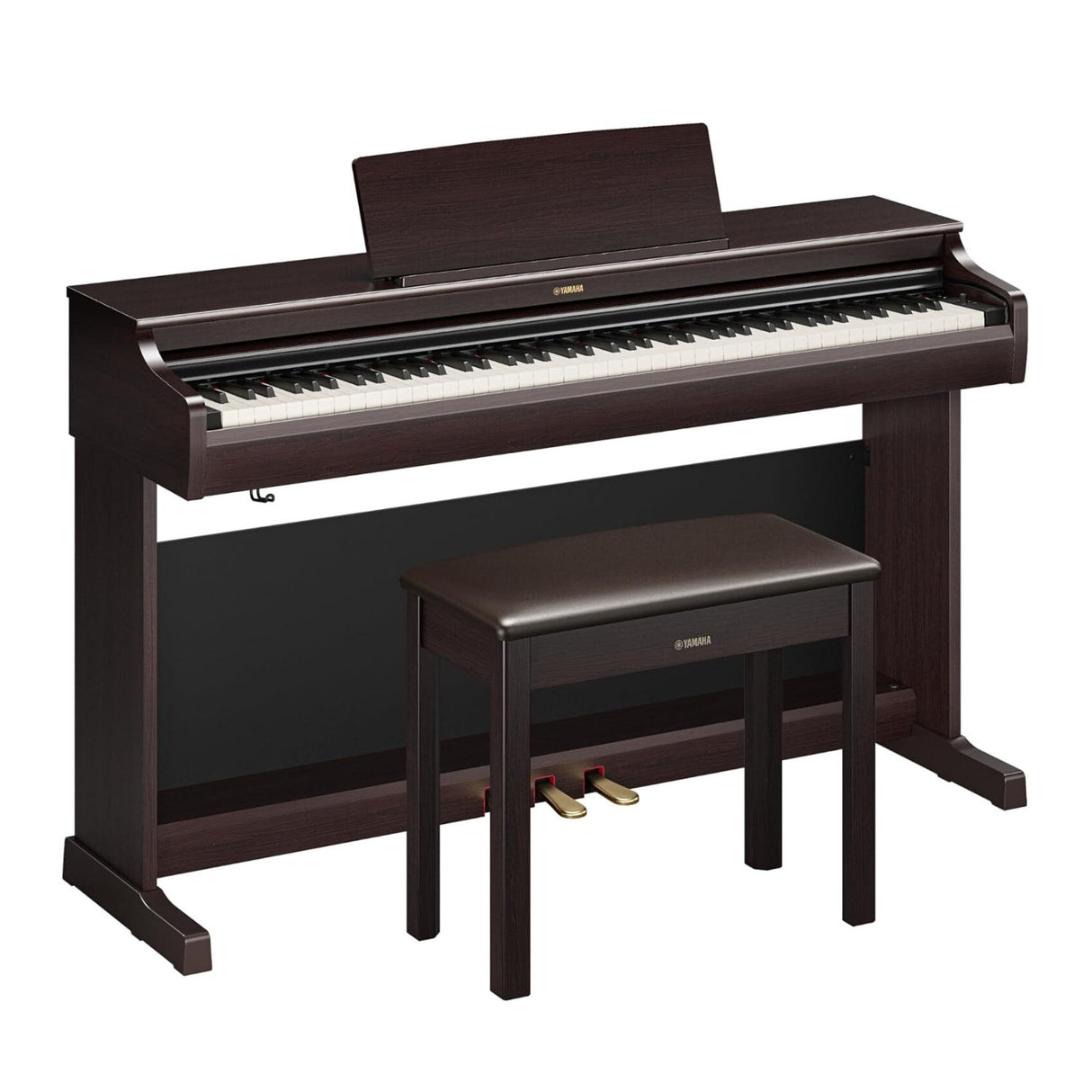 Yamaha Arius Series YDP-166R 88-Key Weighted Digital Home Piano with Bench (Rosewood)