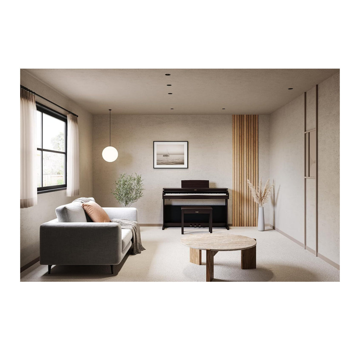 Yamaha Arius Series YDP-166R 88-Key Weighted Digital Home Piano with Bench (Rosewood)