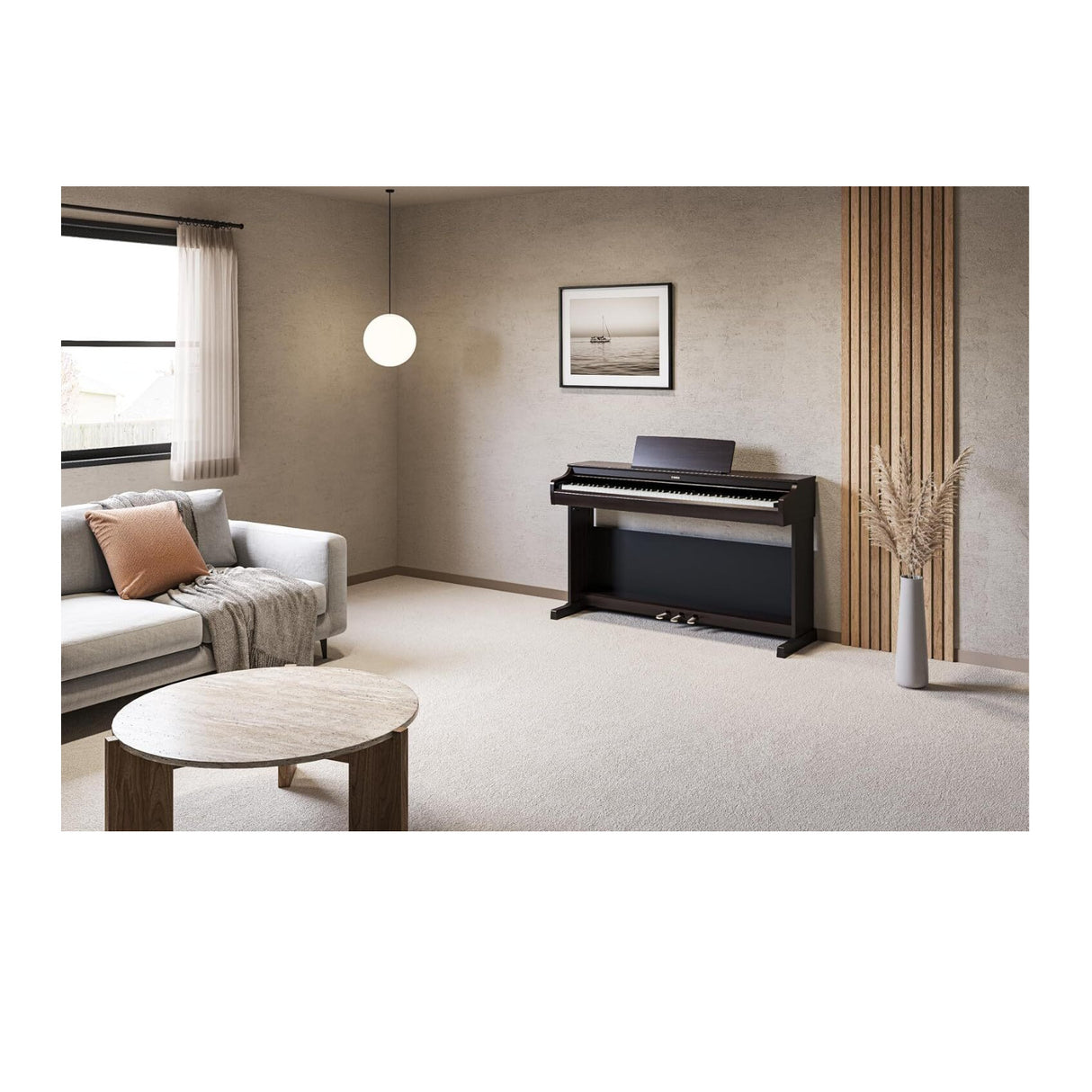 Yamaha Arius Series YDP-166R 88-Key Weighted Digital Home Piano with Bench (Rosewood)