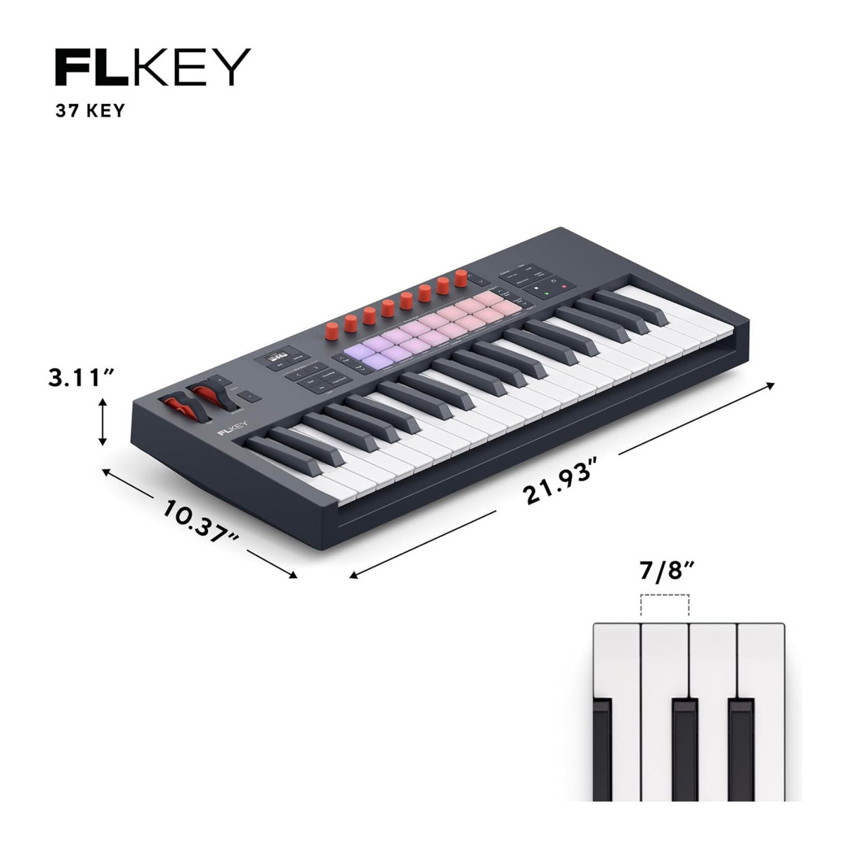 Novation FLkey 2 37—37-Key MIDI Keyboard Controller for FL Studio with RGB Pads