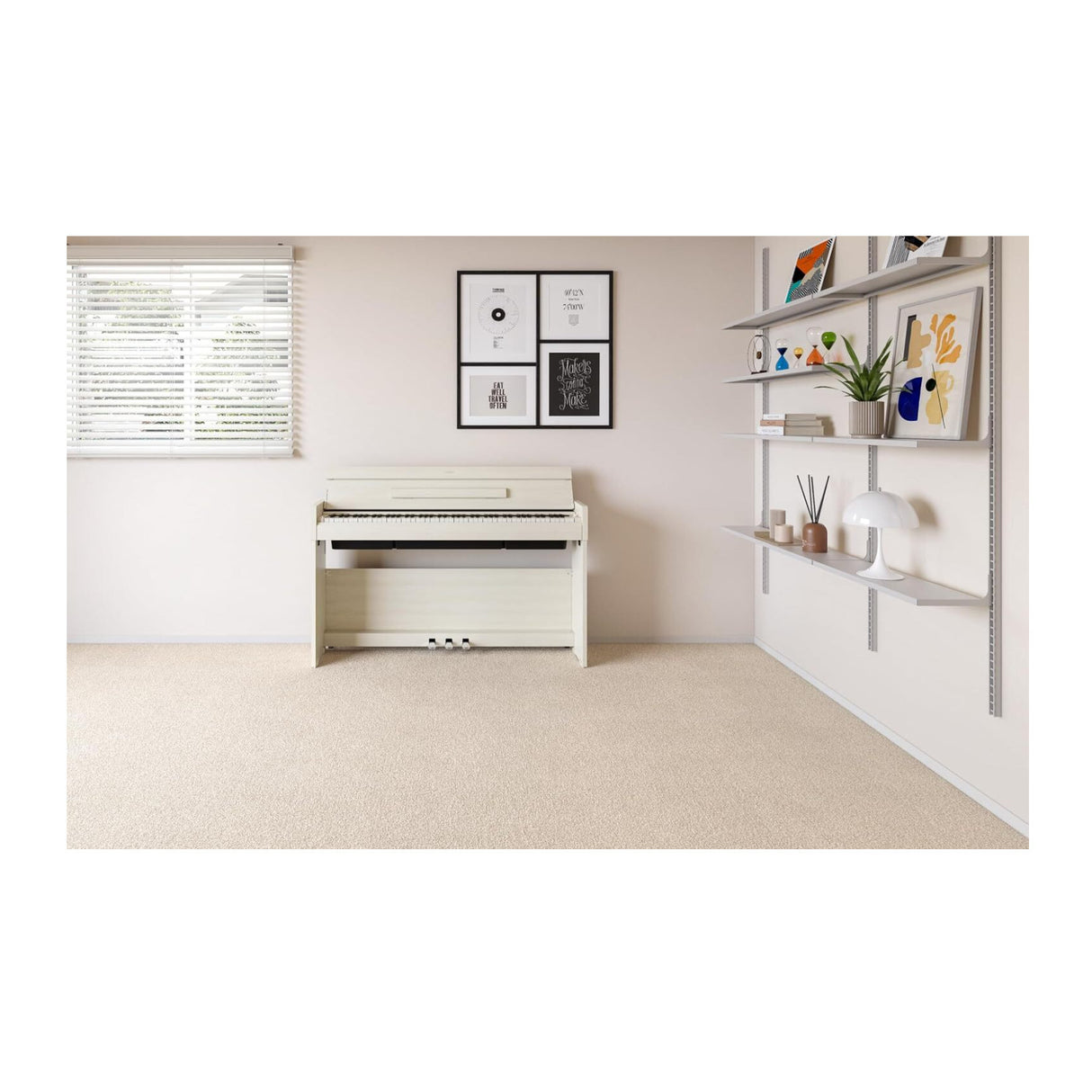 Yamaha Arius YDP-S36WB Compact 88-Key Home Digital Piano with 3-Pedal Unit (White Birch)
