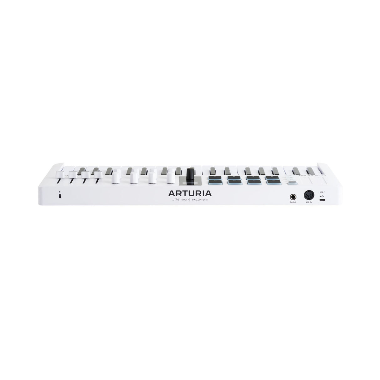 Arturia MiniLab 37 Universal MIDI 37-Key Keyboard Controller with 8 Pads and DAW Control (White)