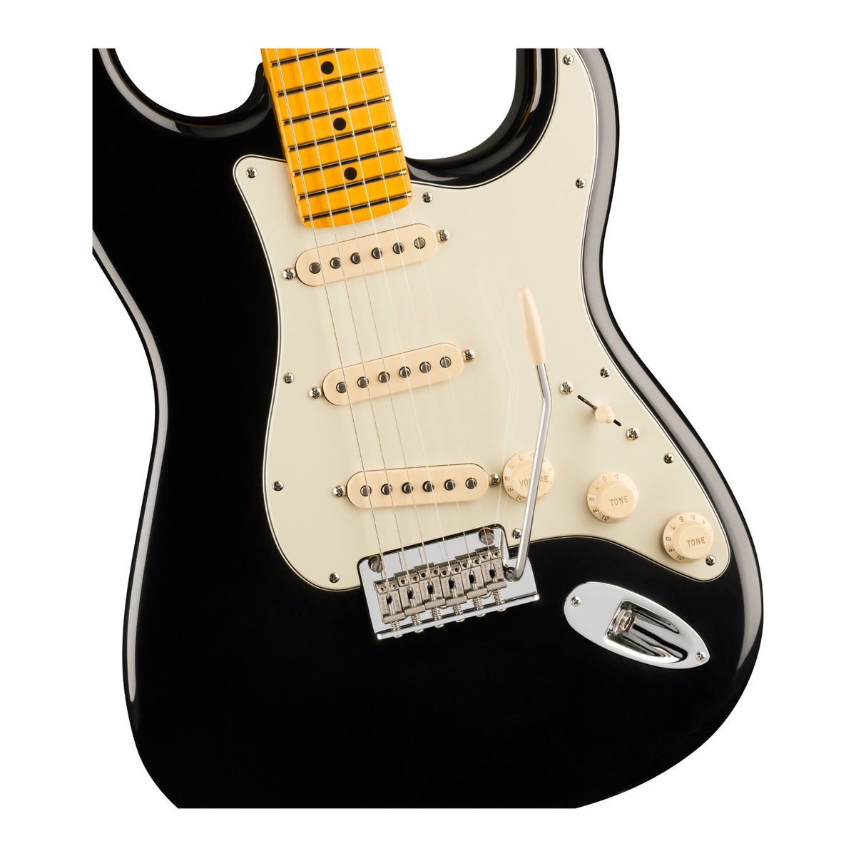 Fender American Professional Stratocaster Electric Guitar, Maple Neck (Black)