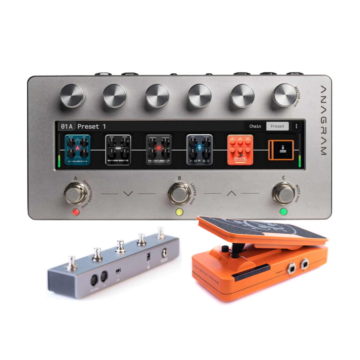 Darkglass Anagram Bass Multi Effects Unit Pedal Bundle with Expression Pedal and MIDI Footswitch