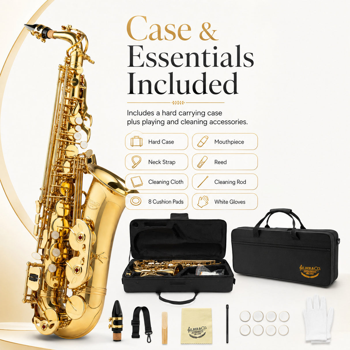 Silber & Co. Eb Alto Saxophone with Lacquer Finish and Carrying Case
