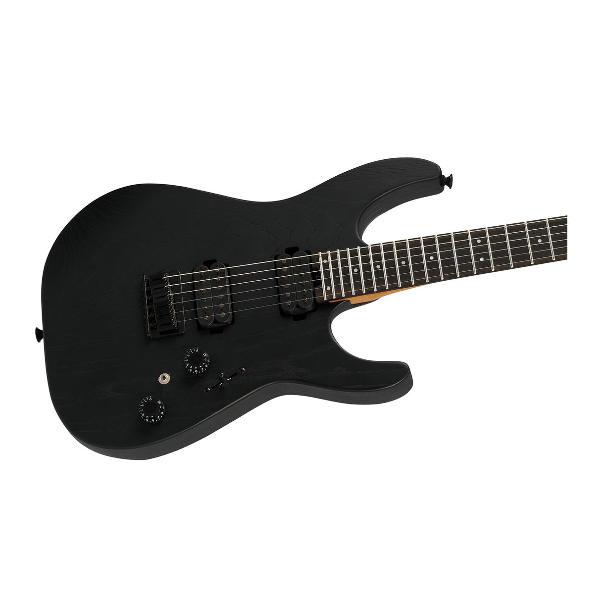 Charvel Pro-Mod Plus Dinky DK24 HH HT EB Electric Guitar with Ebony Fingerboard (Black Ash)