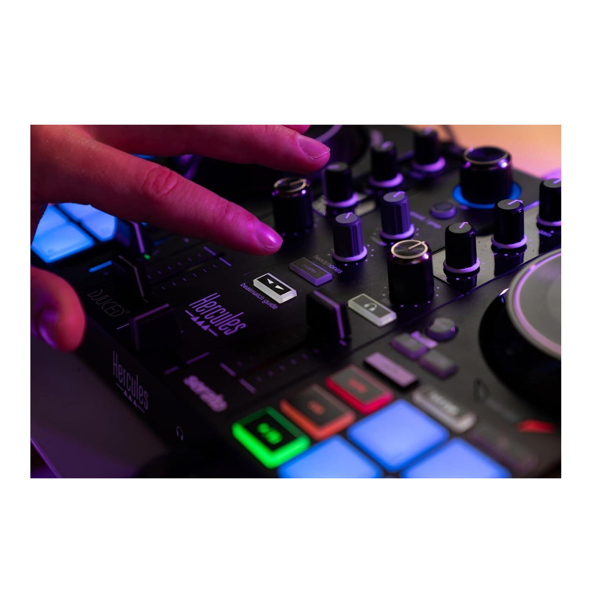 Hercules DJControl Inpulse 200 MK3 DJ Controller 2 Deck USB C Mixer with Amplifier System Bundle